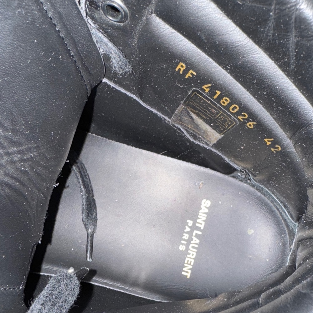 Saint Laurent Men's Black and Gold High-Top Sneakers - Picture 3 of 5
